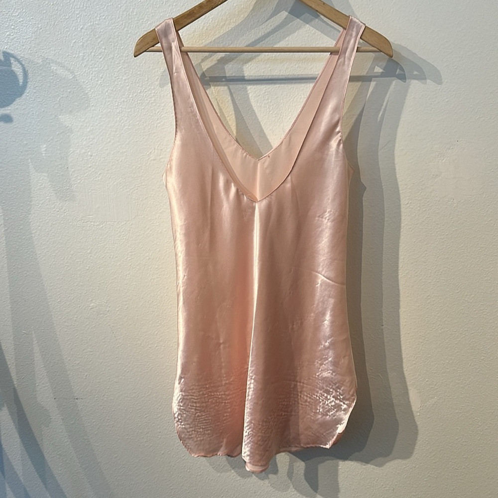 Pink Satin Chemise with Lace Trim - Picture 6 of 6